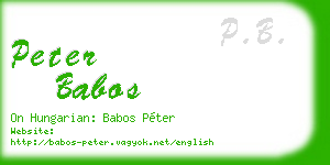 peter babos business card